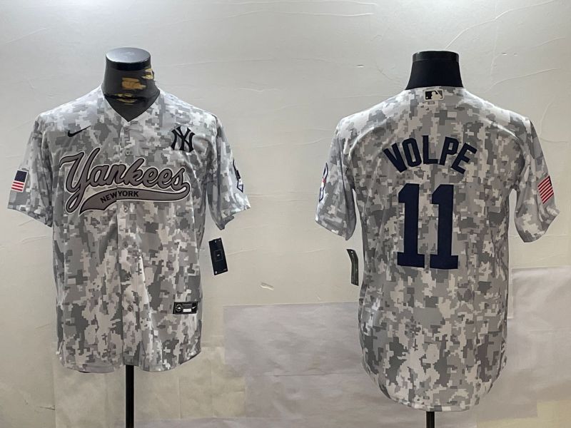 Men New York Yankees #11 Volpe Camo Joint Name 2024 Nike MLB Jersey style 2